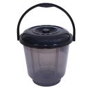 Kuber Industries Transparent With Lid & Handle for Bathroom 13 Litre (Black)...