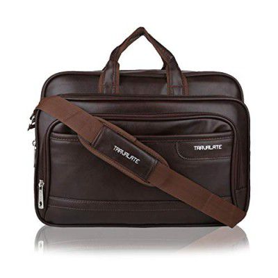 TRAVALATE Mens and Womens Laptop Sling Office Messenger Shoulder Bag with 5 Compartments - Brown, 15.6 Inch
