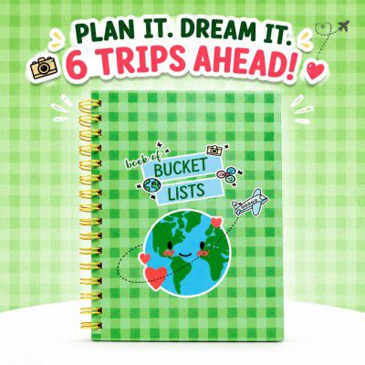Travel Journal & Diary for 6 Trips – A5 Guided Trip Planner, Bucket List & Travel Memory Book (Bucket list)