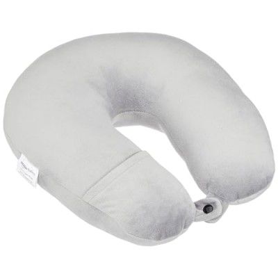 Travel Neck Pillow, Unisex, Multipurpose, U-Shaped, Grey, Poly Fill;Velvet