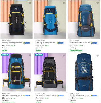 Flipkart : Travel Point Rucksacks Bags Starts at ₹495