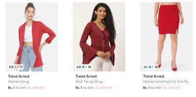 Trend Arrest Women's Clothing at Rs.1