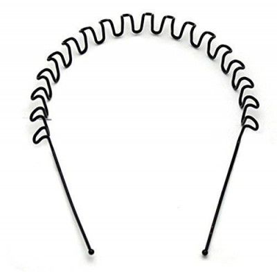 Trending Trunks Zigzag Wave Metal Hairband Zig Zag Hair Band for Men and Women, Black
