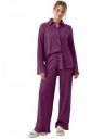 TRENDMALLS Women's Cotton Blend Long Sleeves Shirt with Trouser Co Ords Set for Women