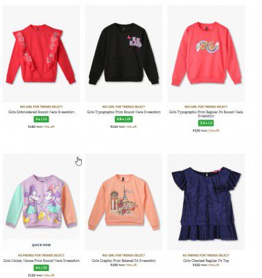 Trends Select Girls Clothing Upto 70% Off