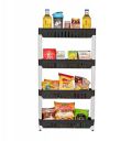 TRENDY 4 Layer Multipurpose Kitchen Storage Slim Rack with Wheels for Home, Office, Bedroom and Bathroom (White)...