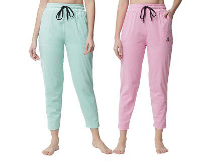 Trendy World Solid Cotton Pyjama/Lounge Pant/Night Wear for Women & Girls (Pack of 2)