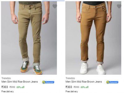 Trendzo Mens Jeans Starts ₹303 