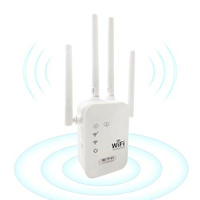 Trenzu WR10 WiFi Range Extender | 300Mbps, 2500 SQ FT Coverage, 20 Devices | 2.4GHz Single Band WiFi Signal Booster with 2 Ethernet Ports, 4 Antenna | Plug & Play |Router & Access Point Mode
