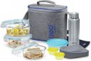 TREO All Fresh Premier Glass Tiffin Set of 8, Microwave Safe, Dishwasher safe 6 Containers Lunch Box (2210 ml)...