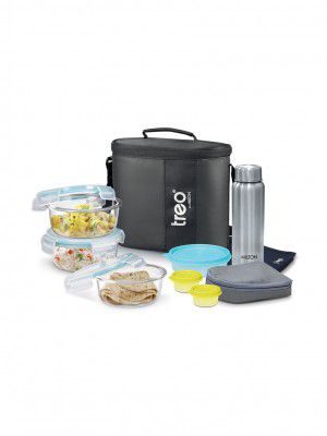 Treo Black 2025 Borosilicate Glass Microwave Safe Lunch Box