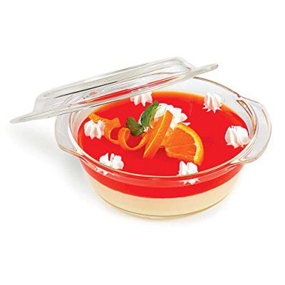 Treo by Milton 1000 Round Borosilicate Glass Casserole, Bake N Serve Deep Round, 1 Piece, 1000ml