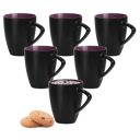 Treo by Milton Delta Ceramic Mug, Set of 6, 160 ml Each, Black | Coffee Mug...