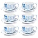 Treo by Milton Marble Cup and Saucer Set of 12, Marble Blue...