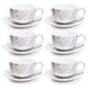 Treo by Milton Marble Cup and Saucer Set of 12, Marble Grey...