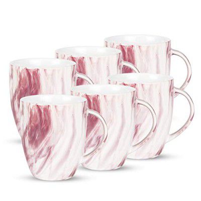 Treo by Milton Marble Mug - 240 ml, Set of 6, Maroon
