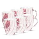 Treo by Milton Marble Mug - 240 ml, Set of 6, Maroon...