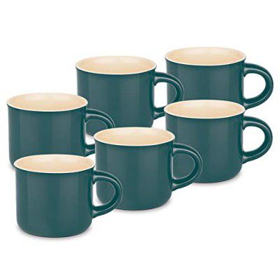 Treo by Milton Nano D Ceramic Mug Set of 6, 95 ml, Sea Green