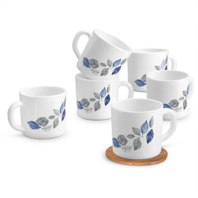 Treo By Milton Opalware Amara 18 Lunis Cup Set | Set of 6, 180 ml 