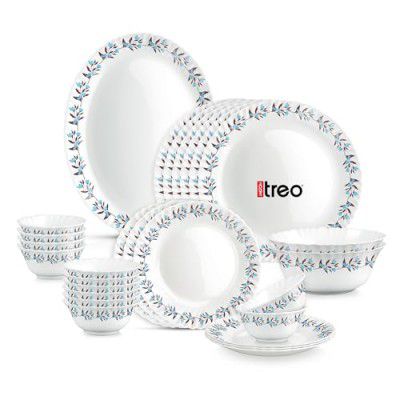 Treo by Milton Opalware Aurelia Lavelle Dinner Set of 27 | Serving for 6 | Microwave & Dishwasher Safe | for Dining & Gifting