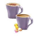 Treo by Milton Twist Ceramic Mug, Set of 2, 240 ml Each, Violet | Microwave Safe...