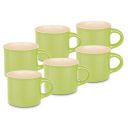 TREO Ceramic Mug - Set of 6, Parrot Green, 95ml...