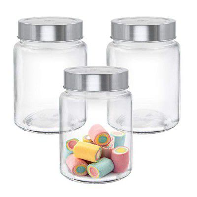 Treo Glass By Milton Radius Storage Jar, Set Of 3, 310 Ml, Transparent