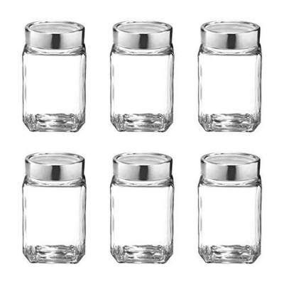 TREO Glass Storage Jar - 310 Ml, 6 Pieces, Transparent