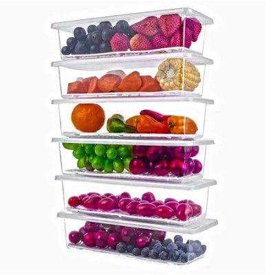 Treovia 6-Pack Fridge Storage Boxes (1500ml Each)