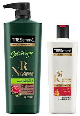 TRESemme Botanique Nourish and Replenish Shampoo, 580ml And TRESemme Keratin Smooth Conditioner, 190ml