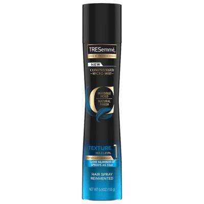 TRESemme Compressed Micro Mist Invisible Hold Natural Finish Texture Hold Level 1 Hair Spray, Black, 155 g
