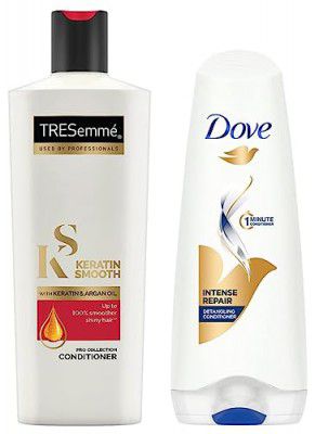 TRESemme Keratin Smooth Conditioner - 190ml And Dove Hair Therapy Intense Repair Conditioner -175ml