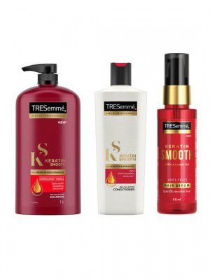 TRESemme Keratin Smooth Shampoo 1L + Conditioner 190ml + Anti-Frizz Hair Serum 50ml