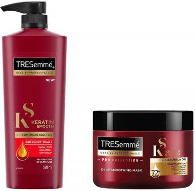 TRESemme Keratin Smooth Deep Conditioning Kit for Long Lasting Frizz control - Keratin Smooth 1L Shampoo and Keratin Smooth, 300ml Mask