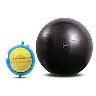 TRESSCA Exercise Ball – Extra Thick Eco-Friendly & Anti-Burst Material Supports Over 2200lbs, Stability Ball