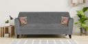 Trevi Furniture Bali Velvet 3 Seater Sofa in Grey Colour...