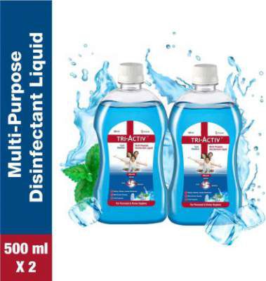 Tri-Activ Disinfectant Liquid for Multipurpose use for Personal Hygiene and Home Cleaning 500ml Cool Menthol (1000 ml)