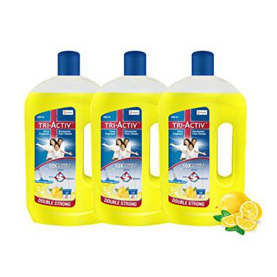 Tri-Activ Double Strong Disinfectant Floor Cleaner | Citrus Fragrance - Pack of 3 (1000ml x 3 Units)