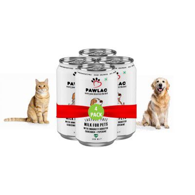 Trial Pack of Pawlac Lactose Free Milk for Pets  [ Pack of 4 Cans ] 200 ml
