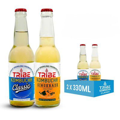 Tribe Kombucha Naturally Sparkling Herbal Tea Pack of 2 |330 ML
