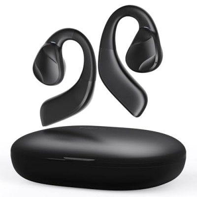 Tribit OpenGo Open Ear Earbuds, Bluetooth 5.3 Headphones, Over-Ear Wireless Earbuds, 104H Playtime, IPX5 Waterproof Open Earphones for Sports Workout Running, Black