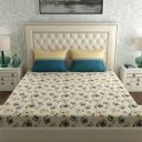 TRIDENT 120 TC Cotton Double Floral Bedsheet  (Pack of 1, Melina Blue)...