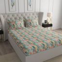 TRIDENT 120 TC Microfiber Double Abstract Flat Bedsheet (Pack of 1, Multicolor)...