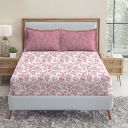 Trident Bedsheet Set - Urban Comfort Collection, 100% Cotton Bedsheet for Double Bed (1 Queen Size Bedsheet with 2 Pillow Covers) - Juliet Pink...