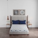 Trident Comfort Living 120 Thread Count 100% Cotton Bedsheet, Queen Size, Beachway Blue...