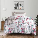 Trident Feather Tales Reversible Comforter Single Bed Blanket, 144 Thread Count, 100% Cotton Shell with 120 GSM Polyfill, AC Blanket Single Bed, Quilt - Sunset Magenta...