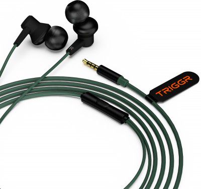 TRIGGR Blaze 3.5mm Jack Wired Earphones (Jungle Noir, In the Ear)
