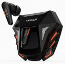 TRIGGR Raptor 30ms Low Latency, Dual Pairing, Quad Mic, Spaceship Design, 50H Battery Bluetooth (Vortex Black, True Wireless)...