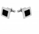 TRIPIN Silver and Black Metal Cufflinks For Men...