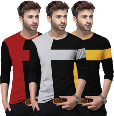 Tripr Color Block Men Round Neck Multicolor T-Shirt
